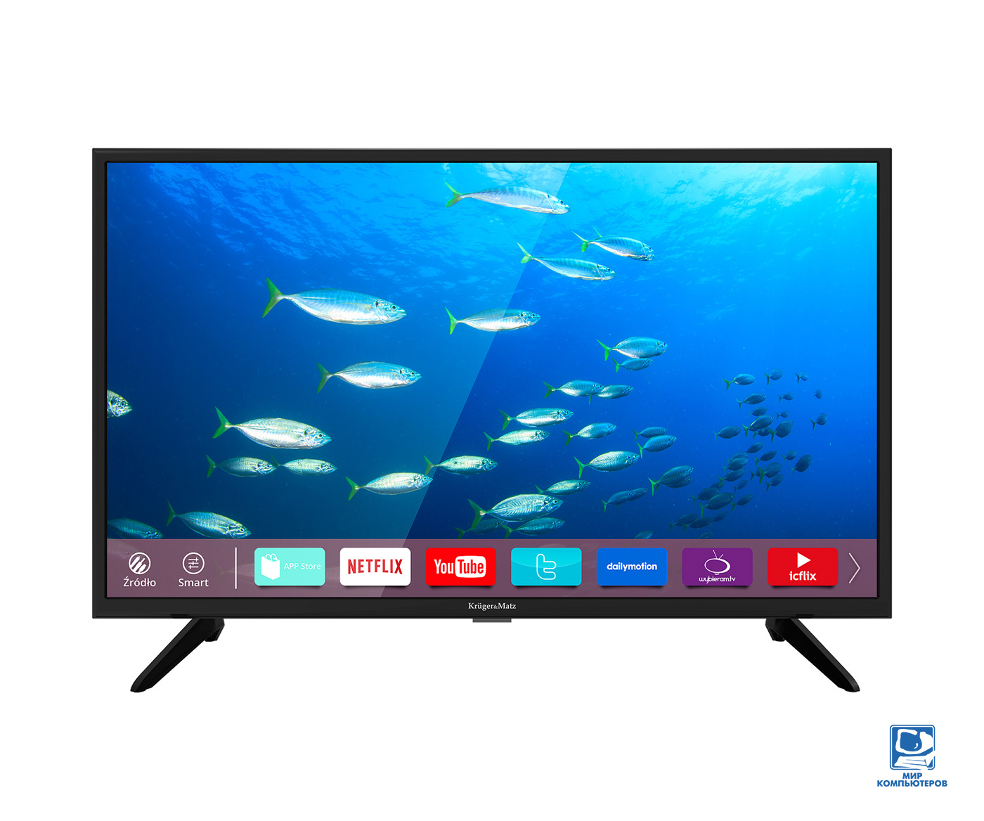Телевизор 40" Kruger&Matz (VA/1920x1080/DVB-C, DVB-T2, DVB-S2/Smart TV/2x10W) KM0240FHD-S3 Black